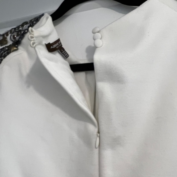 Adrienne Vittadini white dress with embellished shoulders - Picture 4 of 12